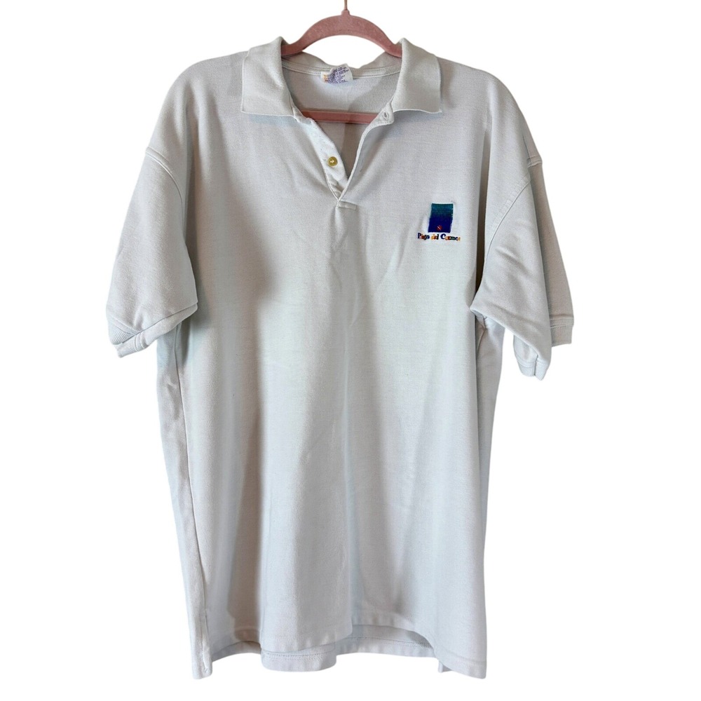 Playa‎ del Carmen Mexico Souvenir White Golf Polo Shirt Miro Men's XL Vacation